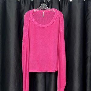 Free People Pink Knit Sweater